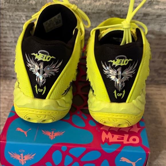 Puma Kids Neon Yellow and Black Graphic Sneakers - Picture 3 of 3